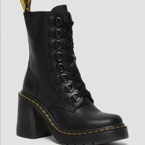 dr martens chesney black heeled boots size 11